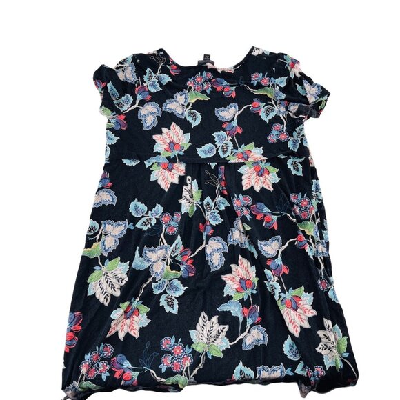 J. Jill Wearever Collection Floral A-Line Dress Black Multicolor Rayon Spandex W - Picture 5 of 6